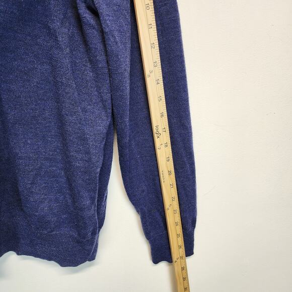 Ethan Pierce 100% Fine Merino Wool Sweater Size XL Blue Long Sleeve Preppy Dad - Picture 7 of 9